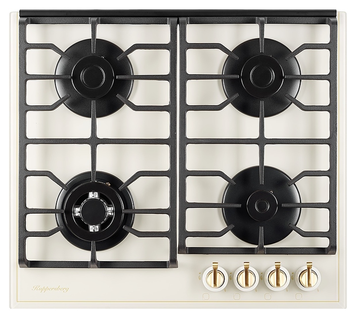 Варочная панель Kuppersberg FQ 602 C газовая, бежевая с фурнитурой под бронзу