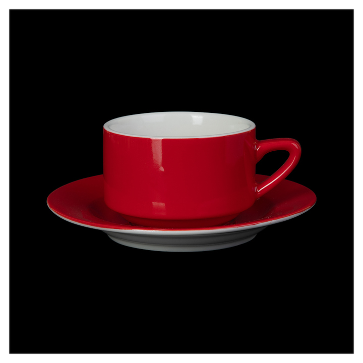 Чайная пара Corone Gusto 7925/7927 250 мл (фарфор) красная