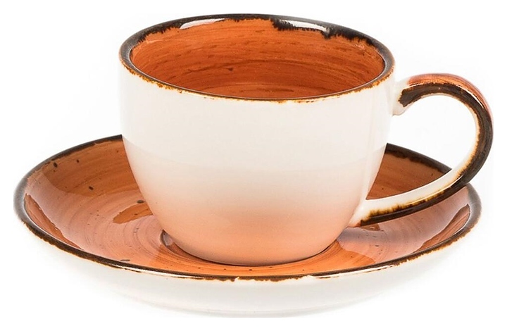 Кофейная пара P.L. Proff Cuisine Brown Shore Fusion P7060307-C+D-SH236 90 мл d=6,6 см h=4,8 см (фарфор)