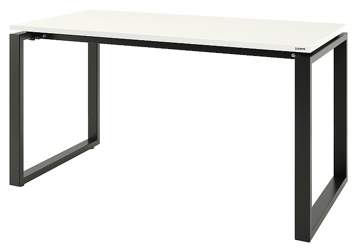 Стол офисный прямой ZAMM Зета 60х30 ТР 1600х700, белый премиум/черный муар