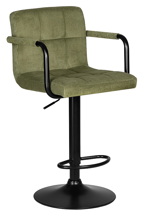 Стул барный DOBRIN 2041-52 KRUGER ARM BLACK (зеленый вельвет, черный) 2 шт.