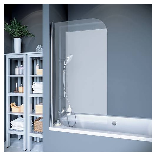 Шторка в ванну KollerPool Waterfall Line QP93 chrome; clear 75х140 см, правая