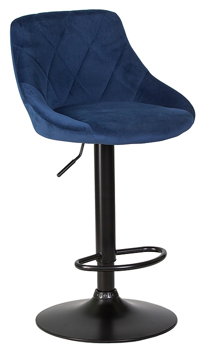 Стул барный DOBRIN 5007-LM-N LOGAN BLACK (синий велюр, черный) 2 шт.