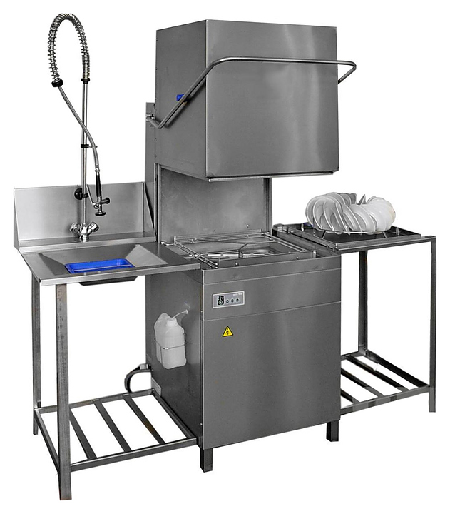 Купольная посудомоечная машина ГродТоргМаш МПУ-700М со столами загрузки и разгрузки