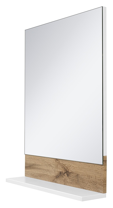 Зеркало Misty Адриана-45 45х72,4 см с полочкой, белое, светлое дерево