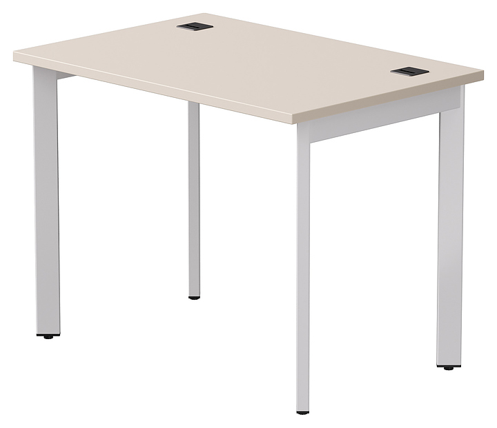 Стол офисный Everprof EVO 980х670х755 мм (ЛДСП / металл) опоры 45гр, кашемир / белый