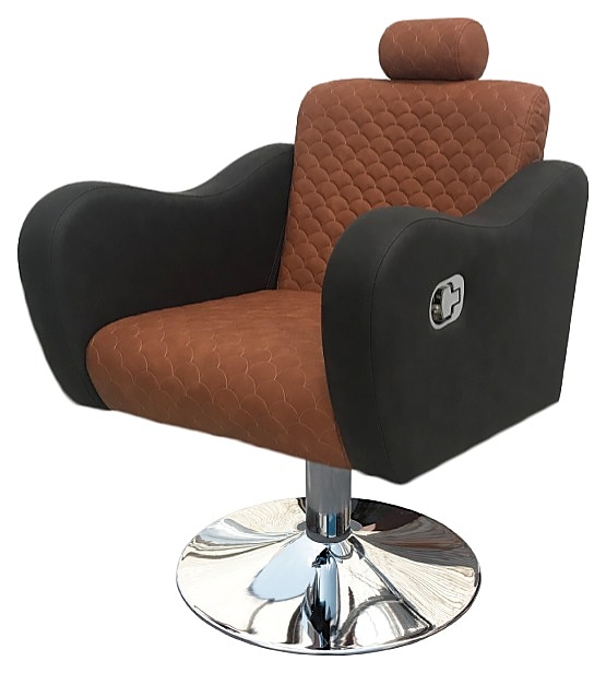Кресло парикмахерское МЭДИСОН БРУКЛИН гидравлика хром, диск хром, комбинация № 61 и № 62