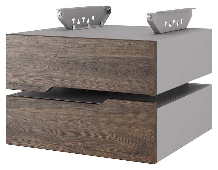 Тумба подвесная КОБОР T-2 aluminum/charlston