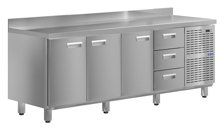 Стол холодильный KAYMAN КСХ-1113/70 (3 двери, 3 ящика)