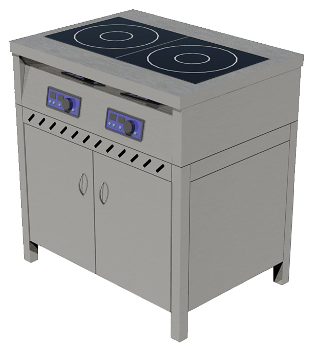Плита индукционная ЦМИ ПИ-2 820 (820х600х870 мм) закрытая, распашные двери