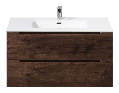 Тумба с раковиной BelBagno ETNA-900-2C-SO-RW-P + LOV-900-LVB темное дерево
