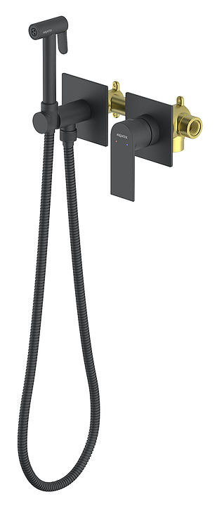 Душ гигиенический со смесителем Aquatek Лира AQ1420MB матовый черный