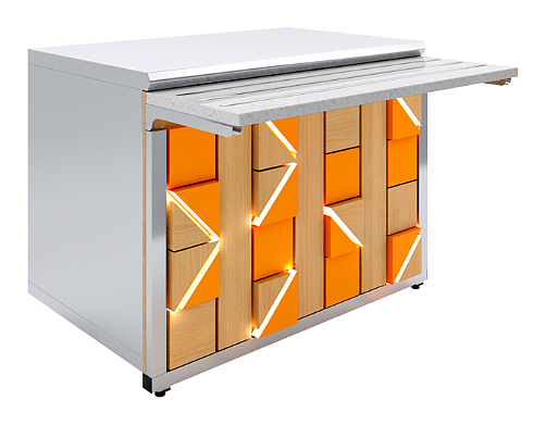 Прилавок нейтральный Luxstahl ПН-1200 Premium Pixel