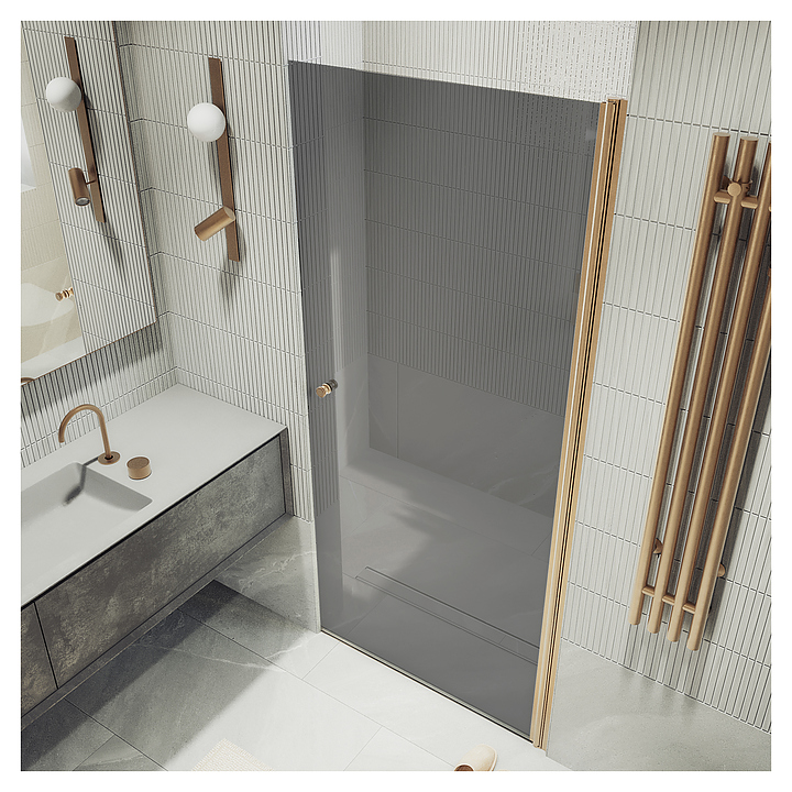 Дверь душевая MaybahGlass MGD-806-2 80х198 см, распашная, на монопетле, графит, бронза