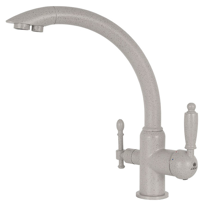 Смеситель для кухни Kaiser Vincent 31244-7 под фильтр для питьевой воды, бежевый мрамор