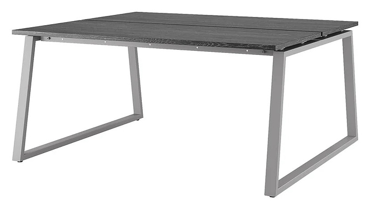 Стол офисный КОБОР TR/2-120/160 aluminum/glazed