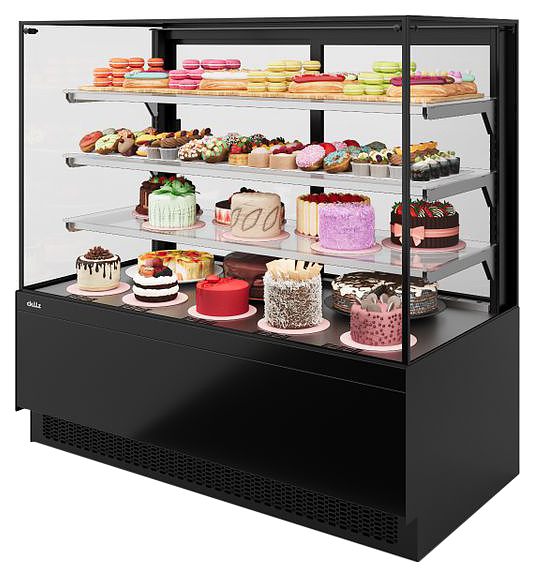 Витрина кондитерская Chilz VETE II KUB LUX 60 черный муар, металлик