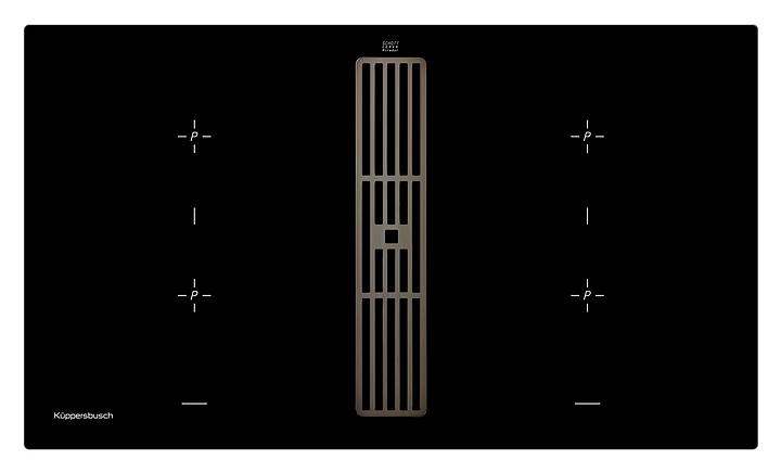 Индукционная варочная панель с вытяжкой Kuppersbusch KMI 9850.0 SR Black Chrome