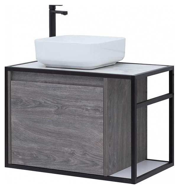 Тумба под раковину Aquanet Nova Lite Loft 75 L левосторонняя, дуб рошелье