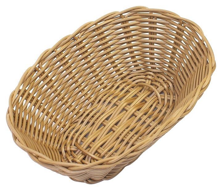 Корзина плетеная для хлеба MGprof 77820 18х12 см h=6 см (полиротанг) овальная бежевая