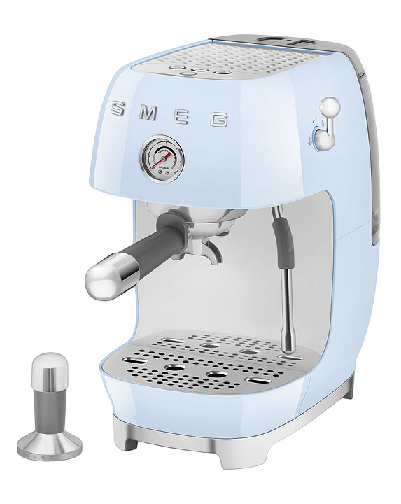 Эспрессо кофемашина SMEG ECF03PBEU 1.65 кВт пастельный голубой, глянцевый