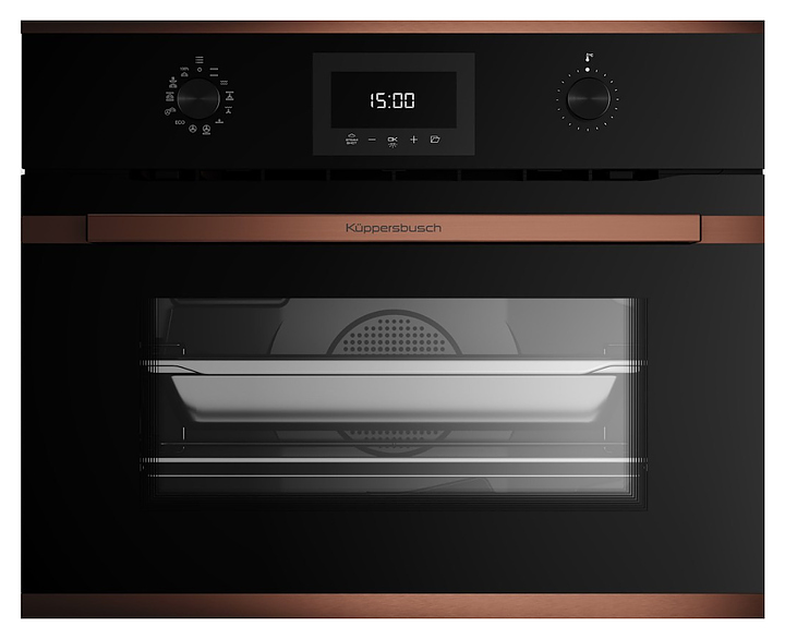Духовой шкаф с паром Kuppersbusch CBD 6340.0 S7 Copper 3200 Вт 44 л 595х559х455 мм черный