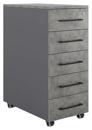 Тумба мобильная КОБОР TМ5-40/70 graphite/chicago