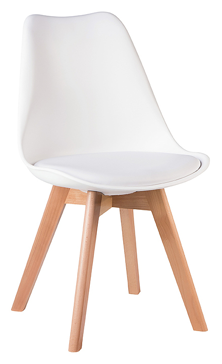 Стул обеденный DOBRIN 635PP-LMZL JERRY SOFT (белый, светлый бук) 4 шт.