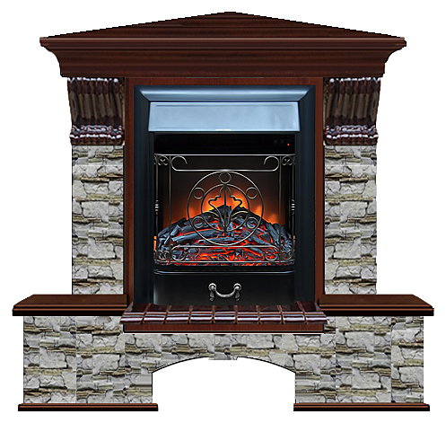 Камин Glenrich Бостон К Majestic BL Алтай красное дерево угловой
