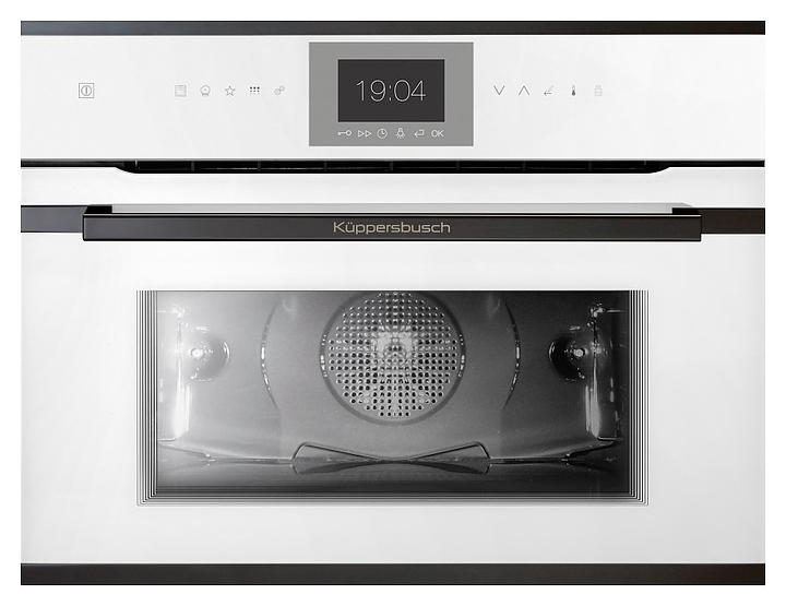 Духовой шкаф с пиролизом Kuppersbusch CBP 6550.0 W6  Black Steel 2900 Вт 44 л 595х559х455 мм белый