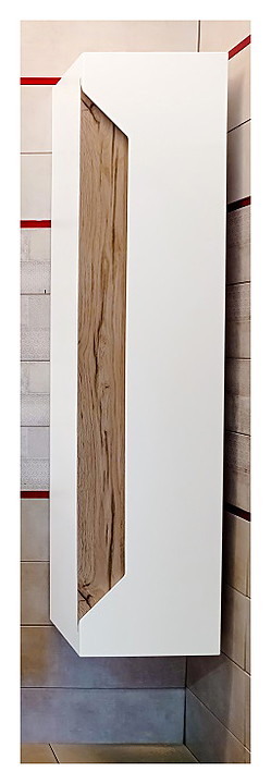 Шкаф-пенал БРИКЛАЕР Брайтон 38 38х160 см белый матовый, дуб Кера