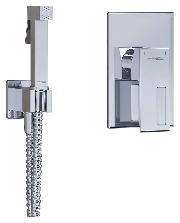 Душ гигиенический встраиваемый Wasserkraft A15157 шланг 120 см, хром