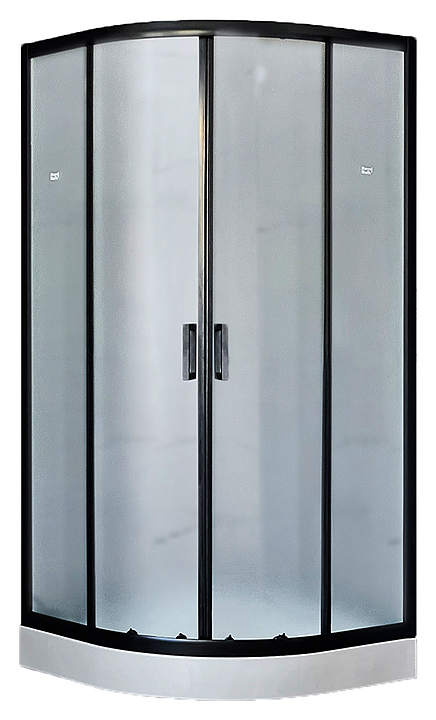 Уголок душевой Royal Bath RB 100HK-C-BL 100х100х200 см, матовое, чёрный профиль