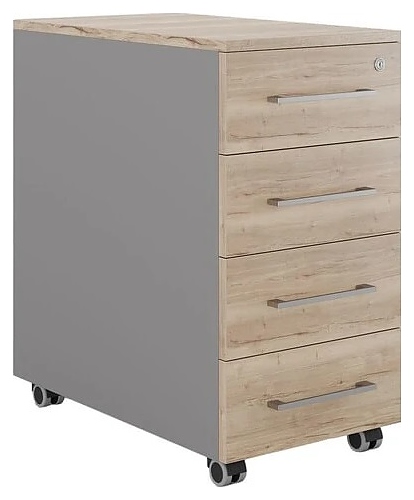 Тумба мобильная КОБОР TМ4-40/60 aluminum/natural