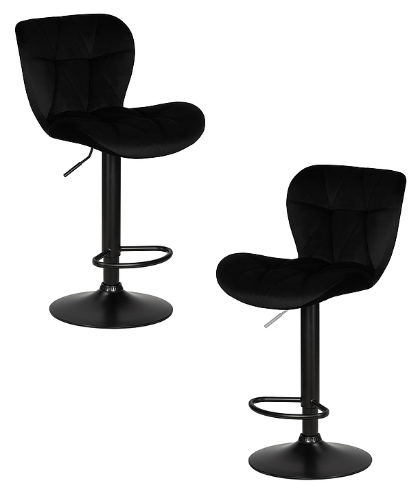 Стул барный DOBRIN 5022-LM-N BARNY BLACK (черный велюр, черный) 2 шт.