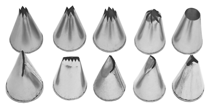 Набор кондитерских насадок Клен 10 шт, диаметр 50 мм, высота 30 мм