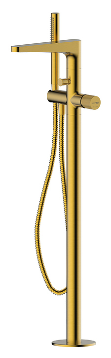 Смеситель для ванны напольный Wasserkraft Schunter 8221 матовое золото