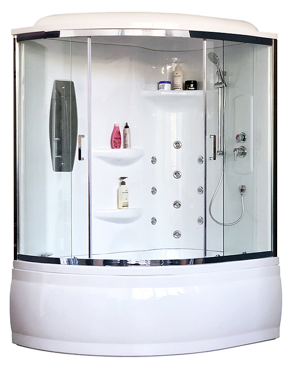 Душевая кабина с гидромассажем Royal Bath RB150ALP-T-CH-R правая 150х100 см
