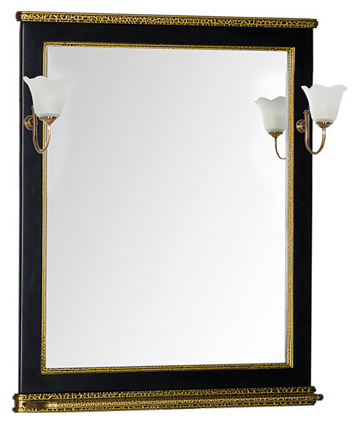 Зеркало Aquanet Валенса 80 черное краколет/золото