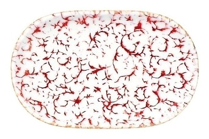 Блюдо овальное ID Fine Venecia Maroon 20643-143028 28 см белый, красный