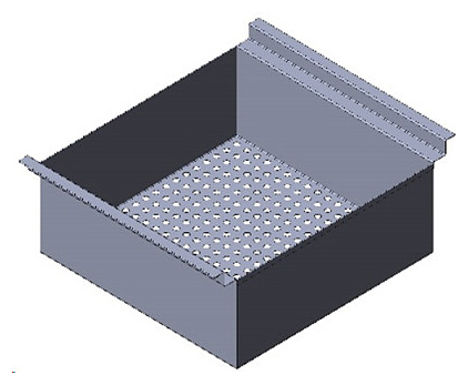 Вставка перфорированная в ванну Assum ВП 150-ВМС-1/500  580x490x150 мм нержавеющая сталь