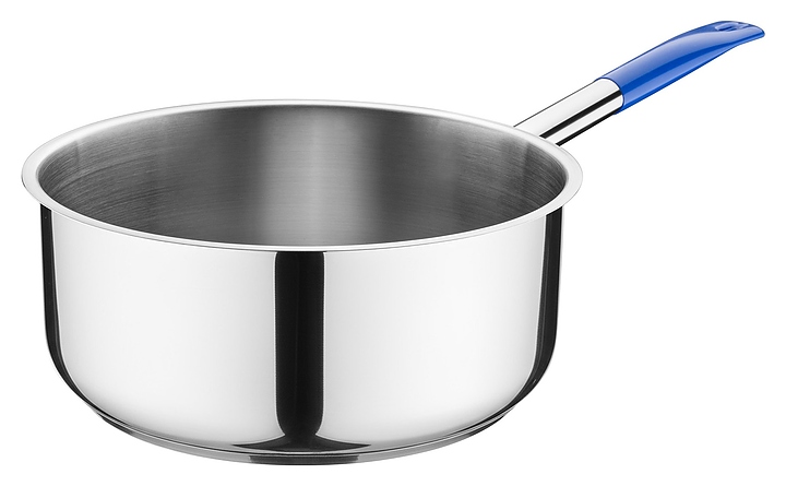 Сотейник MGSteel 79194 7,5 л d=28 см h=12 см (нерж. сталь) с синей ручкой (винил)