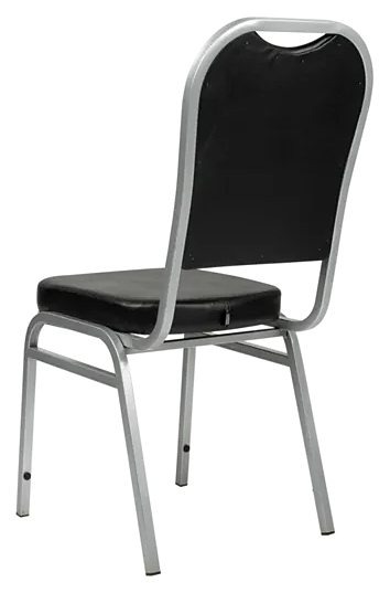 Стул ChiedoCover Бостон 20 мм Лайт, антик серебро, черный кожзам