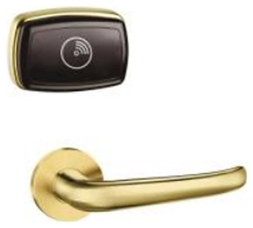 Замок электронный автономный NORWEQ iSPLIT MF, ручка Sigma 14, с цилиндром, отделка золото, правый