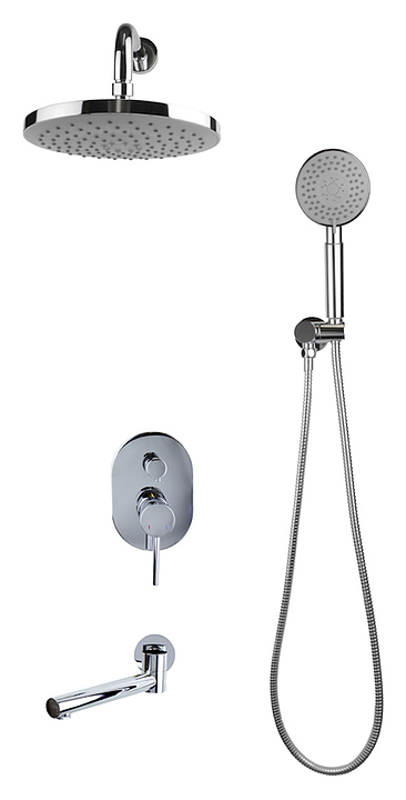 Комплект душевой Bronze de Luxe Scandi 14582C встраиваемый, хром