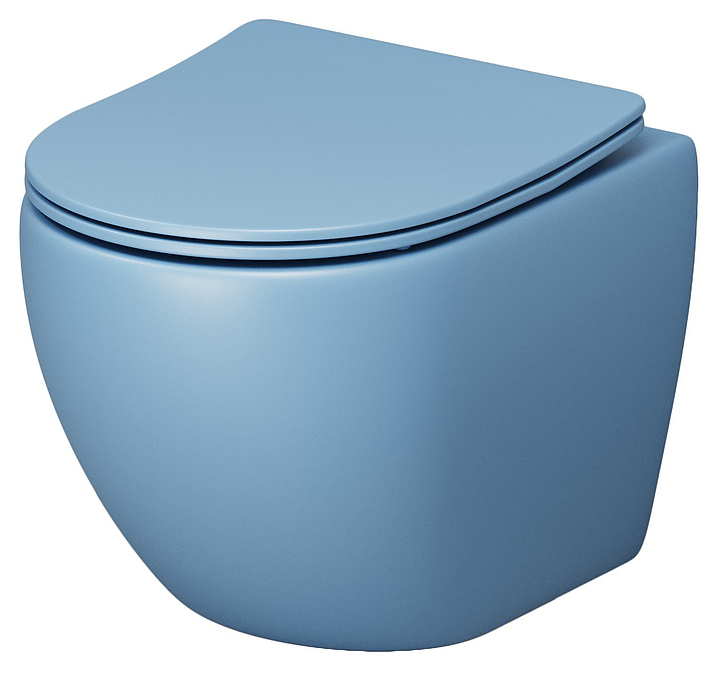 Унитаз подвесной с крышкой-сиденьем Grossman Color GR-4455BSMS голубой матовый
