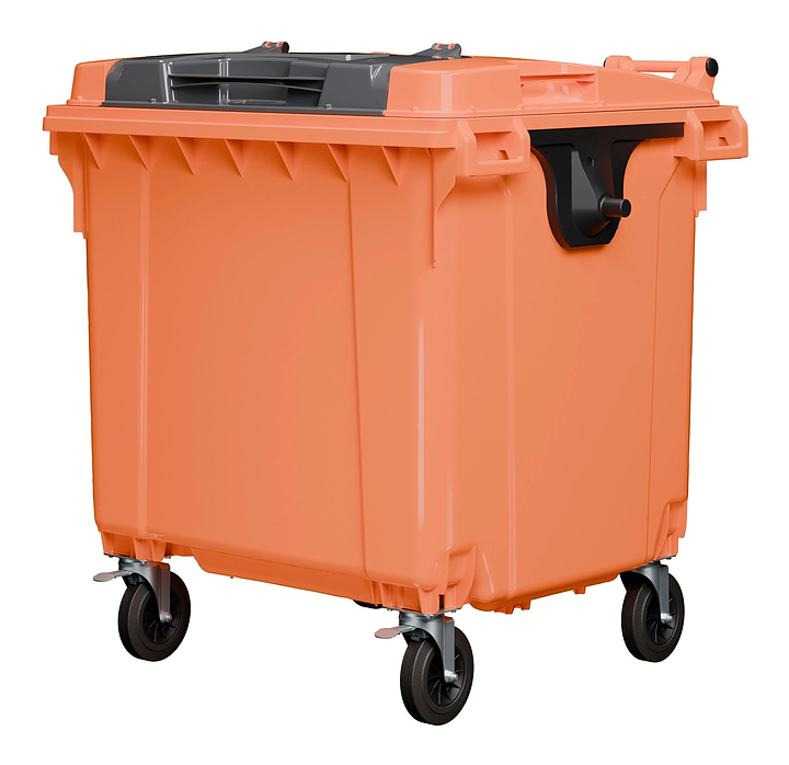 Контейнер для мусора iPlast 22.C19.TL 1100 л крышка TwinLid, оранжевый