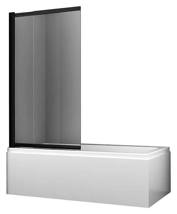 Шторка на ванну Wasserkraft Dill 661S02-100 100х140 см, раздвижная, профиль черный