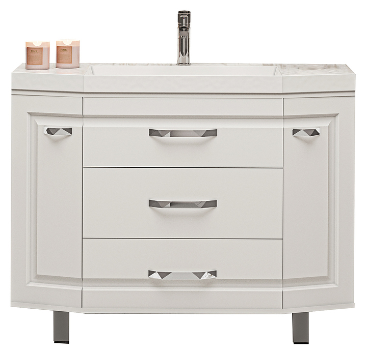 Тумба под раковину Misty Терра-110 110х69,3 см, с 3 ящиками, белая