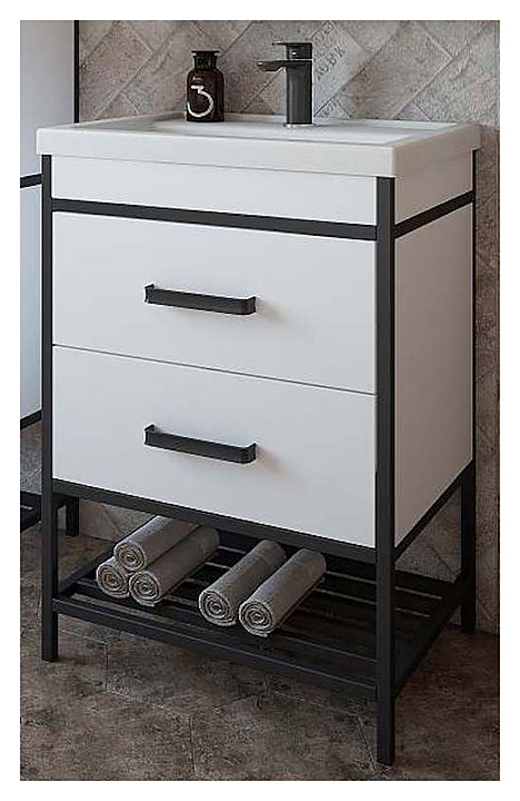 Тумба с раковиной Sanflor Норд 60 см белая матовая